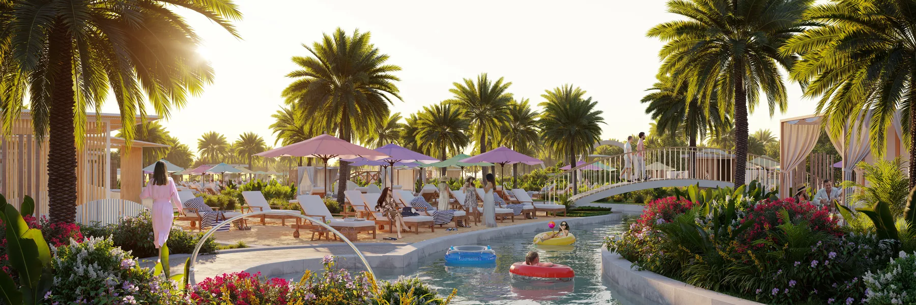 Water-focused leisure area